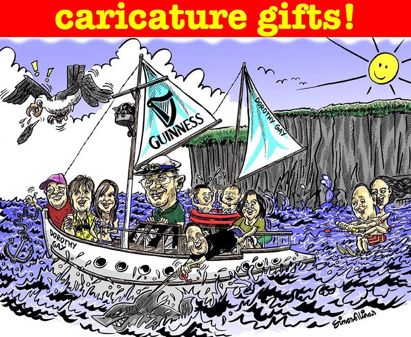 Caricature Gifts for birthdays anniversaries and presents by caricaturist